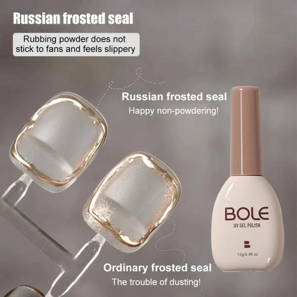 Vernis à ongles BOLE Gel pour ongles givré de style russe Ne colle pas Suede Manucure Gel de pothérapie pour ongles Vernis à ongles de style russe Couche d'étanchéité givrée 230711