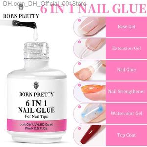 Nail Polish Born Pretty 15ML 6 in 1 nail glue gel for acrylic nails Soak based gel top coating UV extended nail gel false nail tip gel Z230802