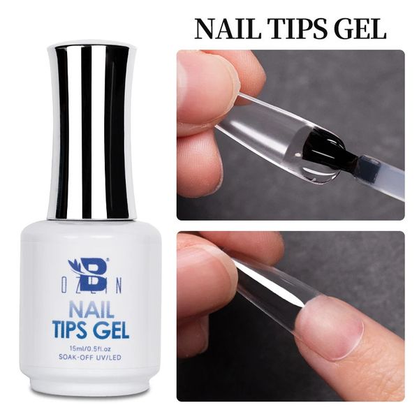 Vernis à ongles BOZLIN 15ML Conseils Colle Gel Pour Faux Extension Rapide 3 EN 1 Fonction Nail Art Transparent Soak Off UV 231020