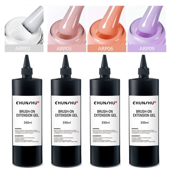 Vernis à ongles CHUNSHU recharge Extension Gel vernis à ongles 250ML tremper la brosse sur le constructeur ongles Gel dur vernis en caoutchouc couche de Base bricolage manucure 230921