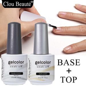 Nagellak Clou Beaute Base en top jas gel nagellak uv 15 ml heldere zeep primer gel blijvende gel sticker nail art d240530