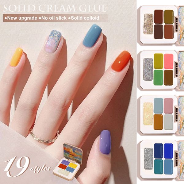 Vernis à ongles Cinq couleurs solide gel pour ongles plaque de polissage Uv crème de souris ensemble de traitement professionnel salon art designer spécial 19 styles 230719