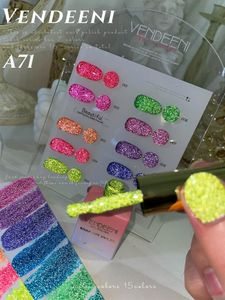 Vernis à ongles Fluorescent Glitter Paillettes Gel Couleur Néon Couverture Complète Pigment Art Manucure Soak Off Vernis UV Émail 230719