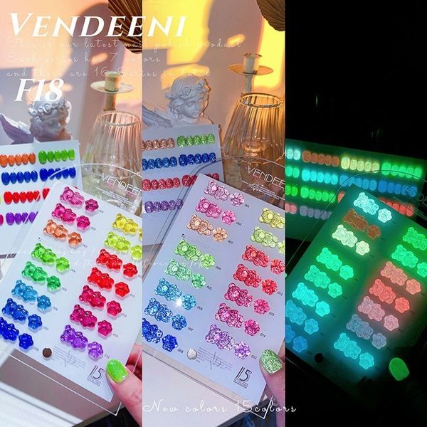 Esmalte de uñas fluorescente que brilla en la oscuridad Gel de lentejuelas esmalte de uñas neón UV LED Gel de uñas Soak Off Gel barniz luminoso Nail Art Gel 230729