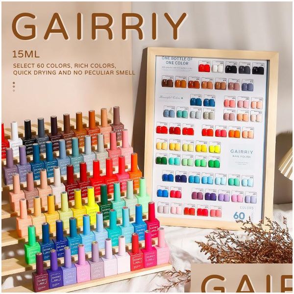 Esmalte de uñas Gairriy 15 ml Gel 60 Set con tablero de color Brillo Soak Off UV LED Barniz semipermanente Accesorios de salón de arte 230712 Drop Dhm6T