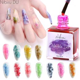 Vernis à ongles Gel séchage rapide aquarelle encre floraison 12 pièces ensemble fournitures fumée bulle vernis dégradé peinture 230712