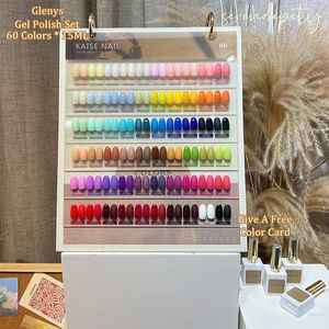 Esmalte de uñas Glenys 60 Color gel esmalte de uñas Set Color Flipping Color Card Gel de barniz mixto UV LED empapado Semi permanente Nail Wholesale 230822