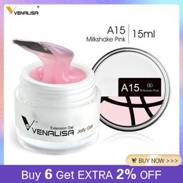 Vernis à ongles Hard Jelly Builder Nail Extend Gel Venalisa Poly Nail Gel 15 ml Nail Art French Gel Gum Clear Camouflage UV Construction Gel 230901