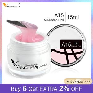 Vernis à ongles Hard Jelly Builder Nail Extend Gel Venalisa Poly Nail Gel 15 ml Nail Art French Gel Gum Clear Camouflage UV Construction Gel 230927