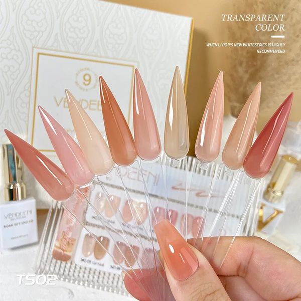 Vernis à ongles Gel de gelée semi-transparent couleur nue rose clair vernis français tremper UV LED pour 231012