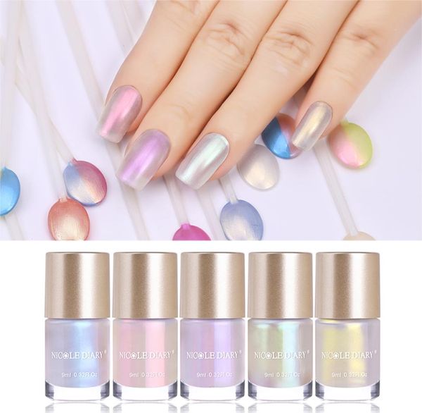 Vernis à ongles gelée holographique métallique laque thermique brillant Flakies paillettes manucure Nail Art laque vernis 9ml2482933