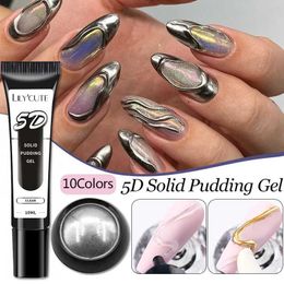 Nagellak lilycute 2pcs 5d vaste pudding gel nagellak combineren metalen poeder slip gelst gel voering Koreaanse stijl diy nagel art ontwerpen y240425