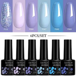 Vernis à ongles Lilycute 6pcs Gel Perou de vernis à ongles Printemps Macaron Vernis Vernis Semi-permanent Gel Vernis de gel Off UV LED Nail Art Gel Varnis Y240425