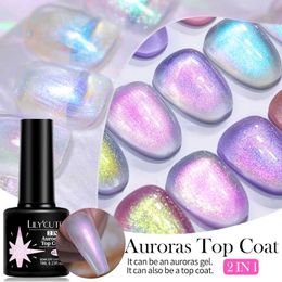 Nagellak lilycute 7 ml aurora gel nagellak top jas nail art sparking glitter nagel gel polish semi permanente uv gel aurora top jas y240425