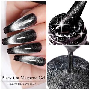 Vernis à ongles Lilycute 7 ml Black Cat Cat gel magnétique vernis à ongles Crystal ongles magnétiques Polon semi-permanent gel UV Pas besoin de couleur de base y240425