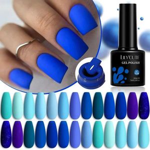 Nagellak lilycute 7 ml gel nagellak blauwe serie Vernis Semi Permanent UV gel nail art ontwerp voor ergonomie D240530