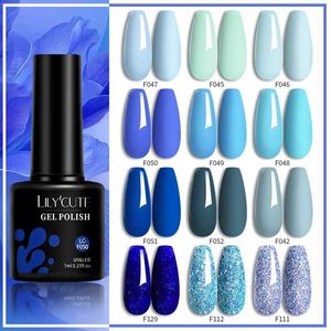 Nagellak lilycute 7 ml gel nagellak ijsblauw semi-permanente afwezigheid van uv led gel cosmetica nail art manicure nagels gel pools vernissen y240425