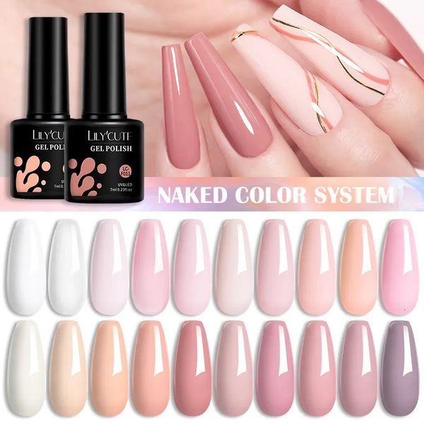 Vernis à ongles LILYCUTE 7ML Gel vernis à ongles rose nu tout pour manucure Semi Permanent tremper Gel UV LED vernis à ongles Base haut mat manteau 231016