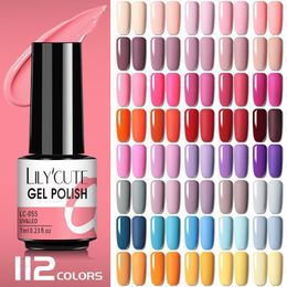 Nagellak LILYCUTE 7 ml nagelgellak Semi-permanente gellak Base Top Coat UV LED-gelvernis Losweken Nail Art Gelnagellak 230923