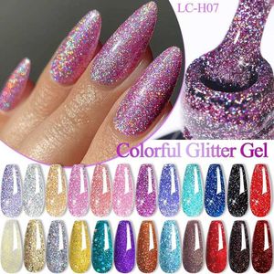 Vernis à ongles Lilycute 7 ml violet gel coloré gel vernis à ongles printemps paillettes étincelantes semi-permanente top top coat nail art gel vernis y240425