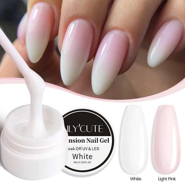 Vernis à ongles Lilycute 8 ml Extension Gel Polon Polon Clear blanc rose acrylique Extension Crystal Art Art Fabrice Off UV Extension Gel Manucure des ongles Y240425