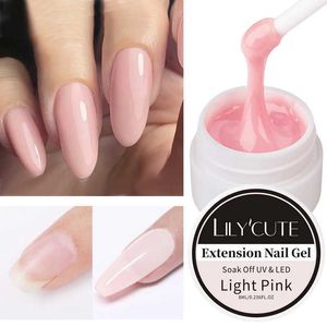 Nagellak lilycute 8ml harde jelly extension gel nagellak wit helder roze gebouwconstruct verlengde gel weken af van UV Nail Arts Manicure Y240425