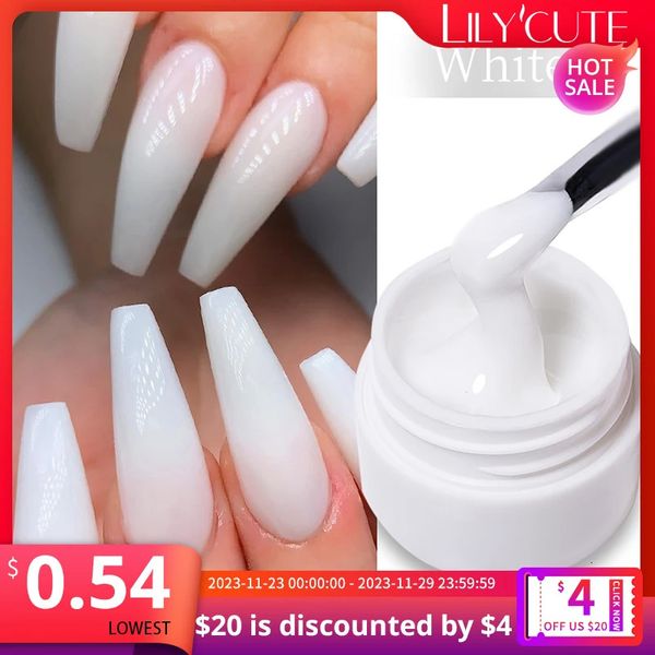 Vernis à ongles LILYCUTE 8ML Gel d'extension d'ongle gelée rose blanc clair Gel dur Extension Gel UV pour ongles doigt français Nail Art bricolage manucure 231123