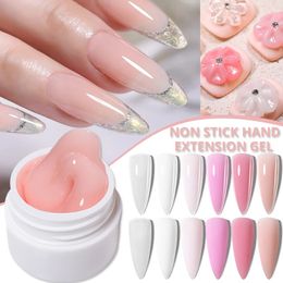 Vernis à ongles LILYCUTE 8ML Gel d'extension de main antiadhésif clair rose nu sculpture fleur Art façonnage acrylique solide 231020