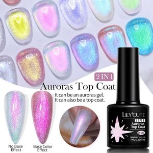 Nagellak lilycute auroras effect gel nagellak top jas zomer paarse spar glitter laser semi permanent afweek off nagel art gel vernis y240425