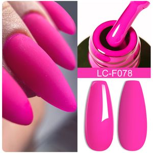 Esmalte de uñas LILYCUTE, esmalte de uñas de Gel de Color rojo fluorescente, esmalte de Gel semipermanente para primavera y verano, diseños de arte de uñas, capa superior mate 230706