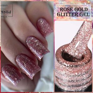 Nagellak lilycute roze glitter gel nagellak zomer rose goud kleurrijke pailletten semi permanent genieten van UV LED nail art gel vernis y240425