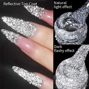 Nagellak lilycute reflecterende topjas gel nagellak semi permanent glanzende pailletten UV LED Varnish Nail Art Vernis Semi Permanent UV Gel Y240425