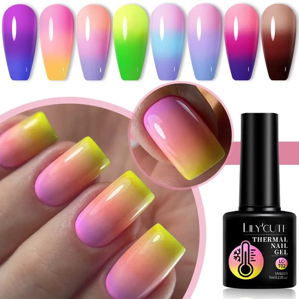 Vernis à ongles LILYCUTE Gel thermique 3 couches vernis à effet changeant de couleur tout pour manucure longue durée Nail Art UV 231020