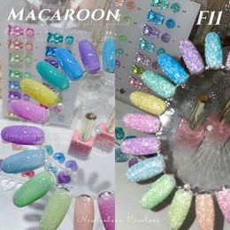 Nagellak macaron reflecterende glittergel kleur glanzende pailletten absorberen UV LED Varnish Art Decoration 15 Collors 230816