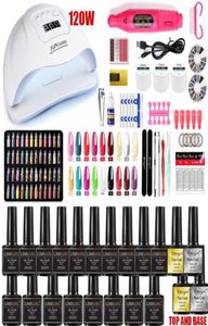 Nagellak-manicureset met LED-lampdroger voor kunst semipermanente acrylkit-extensies T2210245789448