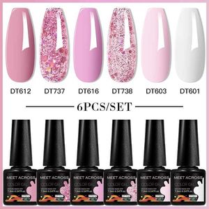 Nagellakmeting over 7,3 ml roze serie gel nagellak Vernis Summer Spring Semi Permanent UV -gel Varnish Nail Art Gel Manicure Y240425