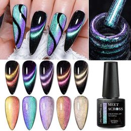 Nagellakmeting over 7 ml 9D Cat Magnetic gel nagellak 5 kleuren Glitter magnetische vernisgel semi permanent afweekt UV Nail Art Design Y240425
