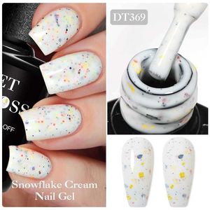 Nagellakmeting over 7 ml crème witte nagelgellak sneeuwvlok crème glanzend kleurrijke semi permanente uv gel vernis nail art voor manicure y240425