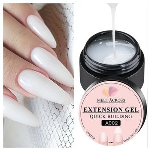 Nagellak MEET ACROSS Melkachtig Wit Helder 8ml Extensiegel voor Franse nagels Art manicure Semi-permanente UV-vernis Tips Gereedschap 231020