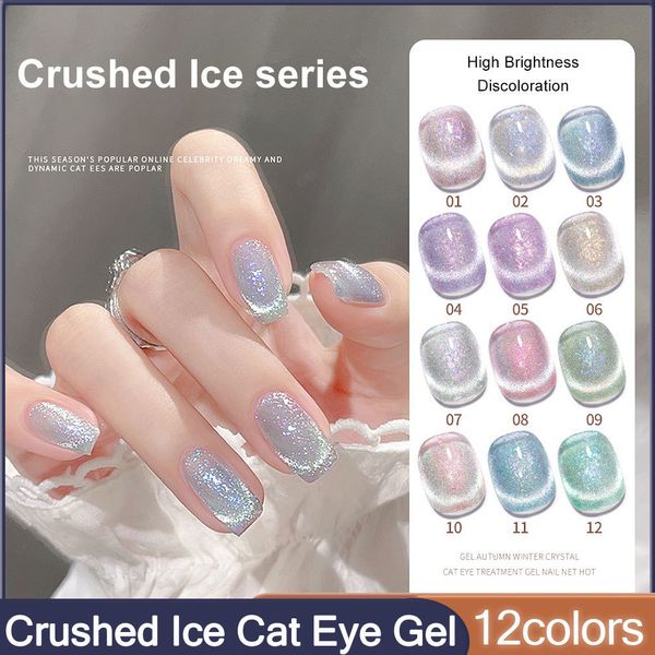 Esmalte de uñas MISSGOOEY Hielo triturado Gel para ojos de gato Esmalte de uñas 10 ml Flash brillante Semi permanente Soak Off UV LED Esmalte de gel magnético para manicura 230822