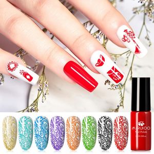 Vernis à ongles MSRUIOO Stamping Laque Or Argent Noir Blanc Art Plaque Stamp Oil Night Series