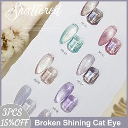 Nagellak MUSELUOGE 8 kleuren / set Broken Shining Cat Eye Gel Polish Gelnagels Polish 15 ml Semi-permanente Losweken UV-gel Magnetische nagellak 231011