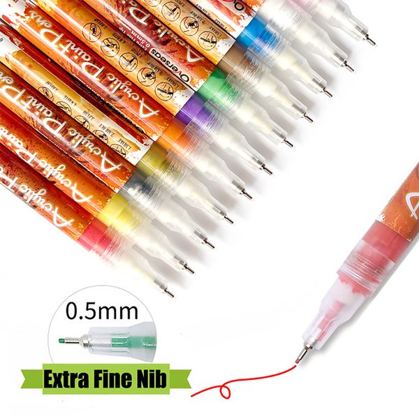 Vernis à ongles MYBORMULA 12 couleurs stylo à dessin Nail Art 0.5/0.7mm stylo acrylique à ongles peinture Liner bricolage Graffiti Design Nail Art beauté outil à ongles 230822