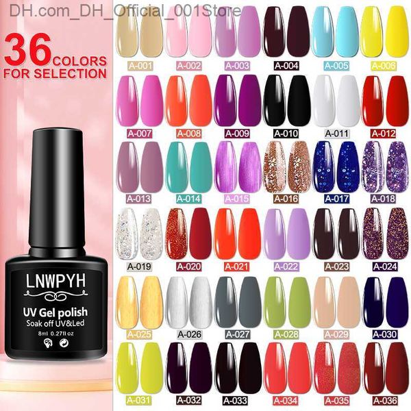 Esmalte de uñas Gel de uñas pulido 36 colores gel esmalte de uñas gel semipermanente Base de Vernis capa superior arte de uñas pulverización manual LED UV gel barniz Z230802