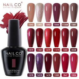 Nagellak NAILCO 15ml Koffie Rood Bruin Kleur Gel Nagellak Semipermanent UV Gel Polish Chocolade Nail Art Hybride Nagels Vernis Manicure 230706