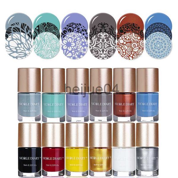 Vernis à ongles NICOLE DIARY Stamping Polish 21 Couleurs Stamp Plate Printing Polish Tips Couleur Vernis À Ongles vernis x0806
