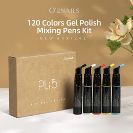 Nagellak O2nails Semipermanente nagellak met 5 stuks doe-het-zelf mengen 120 kleuren gellakset met lamp Hybride nagellak 230928