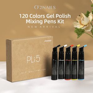 Nagellak o2nails semipermanent nagellak met 5 stuks doe -het -zelf -mengen 120 kleurengelpolishet met lamp hybride nagellak 230822