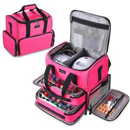 Nagellakorganisator bevat 80 flessen en een nagellamp, nagellakkoffer met 2 verwijderbare tassen en opslagzakken van gereedschappen