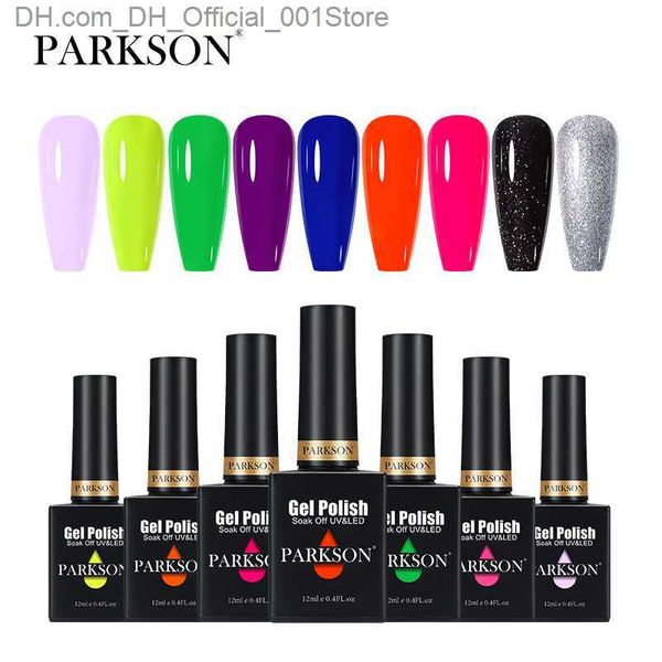 Esmalte de uñas Parkson 12ml esmalte de uñas de gel semipermanente brillante negro fluorescente esmalte de uñas gel barniz jabón UV gel imprimación Z230802